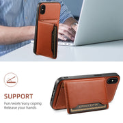 For iPhone X / XS Denior Cowhide Texture Leather MagSafe Detachable Wallet Phone Case(Brown)