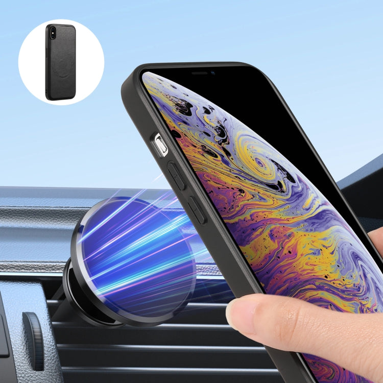 For iPhone XS Max Denior Cowhide Texture Leather MagSafe Detachable Wallet Phone Case(Black)