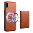 For iPhone XS Max Denior Cowhide Texture Leather MagSafe Detachable Wallet Phone Case(Brown) - More iPhone Cases by Denior | Online Shopping South Africa | PMC TechLife | Buy Now Pay Later Mobicred