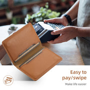 For iPhone 16 Denior Cowhide Texture Leather MagSafe Detachable Wallet Phone Case(Khaki)