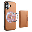 For iPhone 16 Plus Denior Cowhide Texture Leather MagSafe Detachable Wallet Phone Case(Khaki) - free shipping - PMC TechLife - Order now!