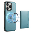 For iPhone 16 Pro Max Denior Cowhide Texture Leather MagSafe Detachable Wallet Phone Case(Blue) - iPhone 16 Pro Max Cases by Denior | Online Shopping South Africa | PMC TechLife | Buy Now Pay Later Mobicred
