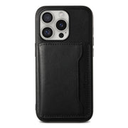 For iPhone 16 Pro Max Denior Cowhide Texture Leather MagSafe Detachable Wallet Phone Case(Black)