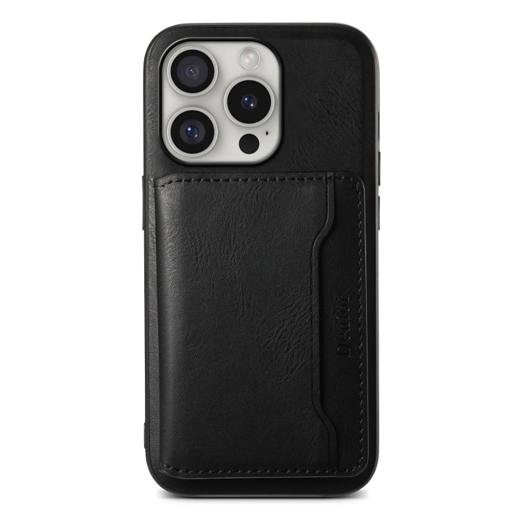 For iPhone 16 Pro Max Denior Cowhide Texture Leather MagSafe Detachable Wallet Phone Case(Black)