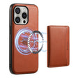 For iPhone 16 Pro Max Denior Cowhide Texture Leather MagSafe Detachable Wallet Phone Case(Brown) - iPhone 16 Pro Max Cases by Denior | Online Shopping South Africa | PMC TechLife | Buy Now Pay Later Mobicred