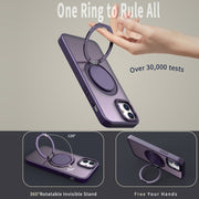 For iPhone 11 360-degree Rotating MagSafe Magnetic Holder Phone Case(Purple)