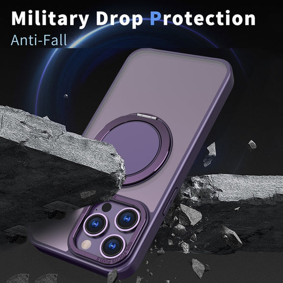 For iPhone 11 Pro 360-degree Rotating MagSafe Magnetic Holder Phone Case(Purple)