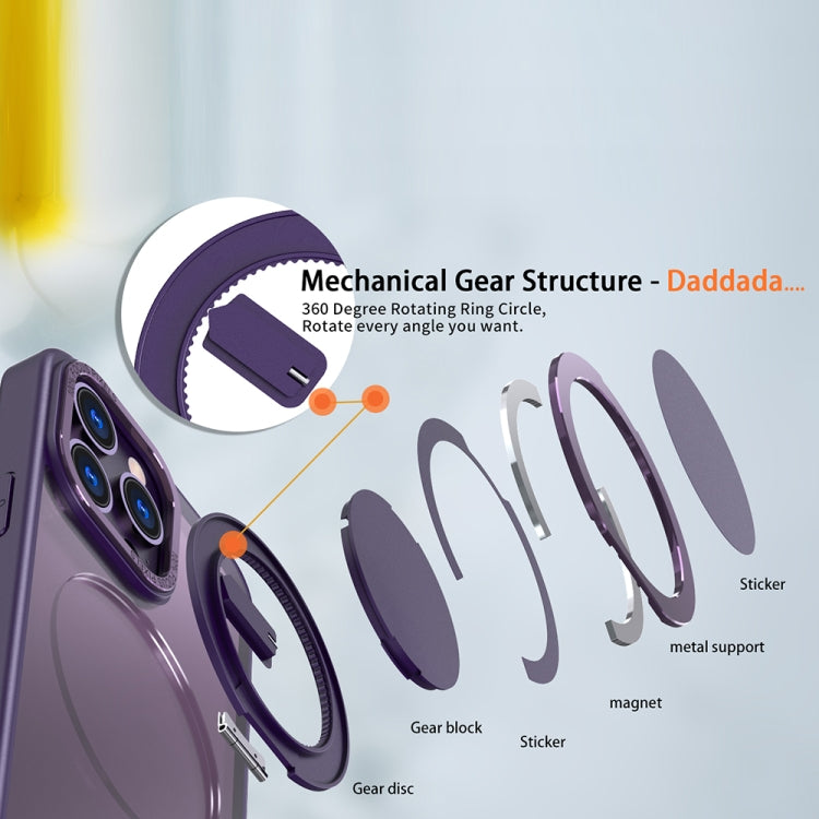 For iPhone 11 Pro 360-degree Rotating MagSafe Magnetic Holder Phone Case(Purple)