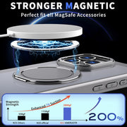 For iPhone 11 Pro Max 360-degree Rotating MagSafe Magnetic Holder Phone Case(Titanium Grey)