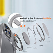 For iPhone 11 Pro Max 360-degree Rotating MagSafe Magnetic Holder Phone Case(Titanium Grey)