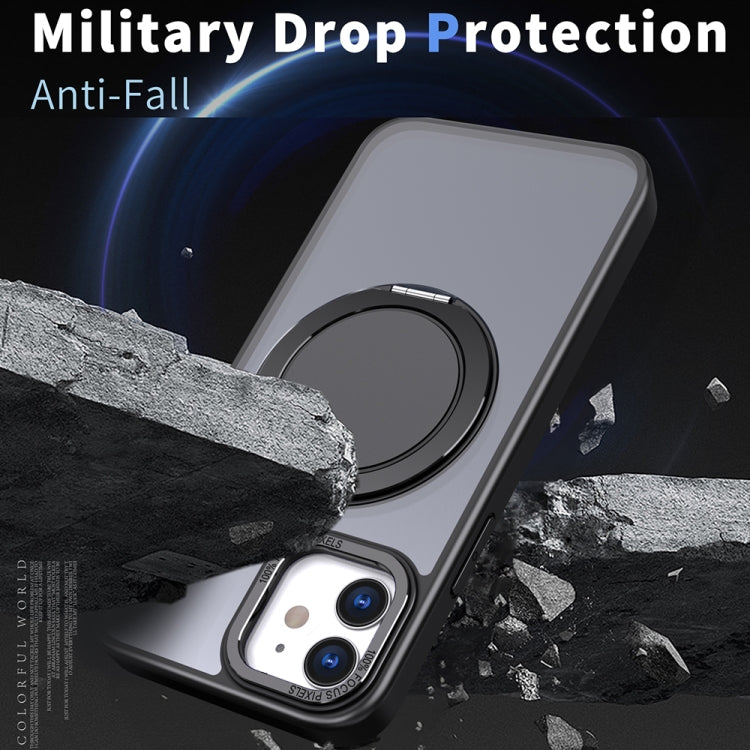 For iPhone 12 360-degree Rotating MagSafe Magnetic Holder Phone Case(Black)