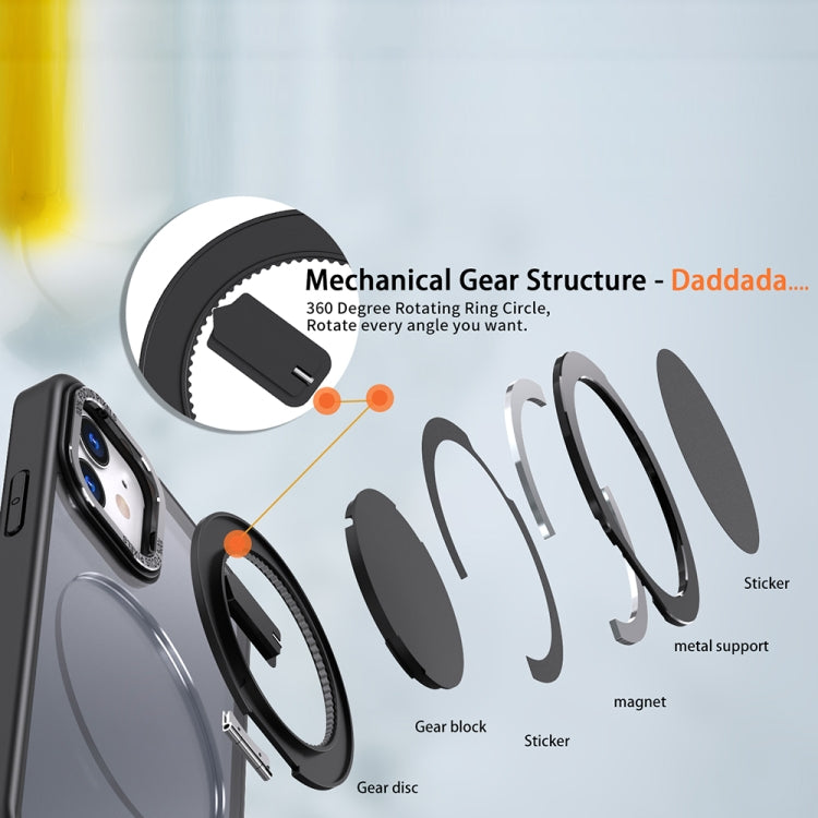 For iPhone 12 360-degree Rotating MagSafe Magnetic Holder Phone Case(Black)