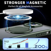For iPhone 12 360-degree Rotating MagSafe Magnetic Holder Phone Case(Green)