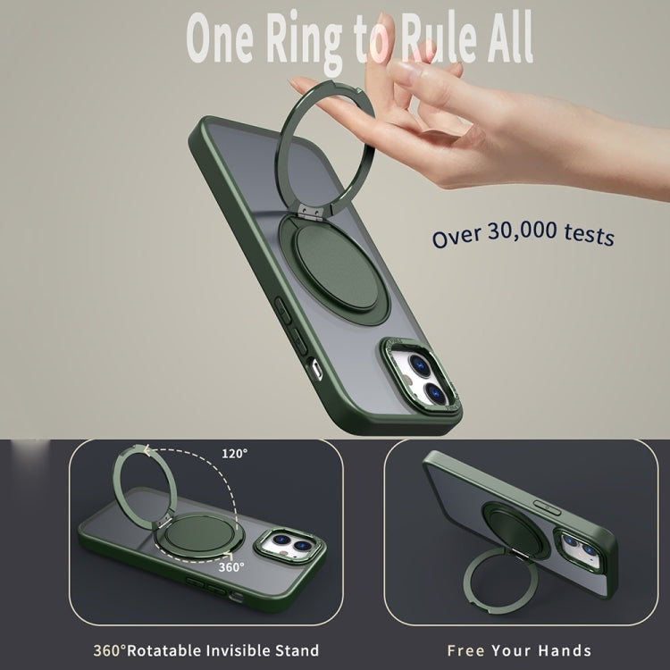 For iPhone 12 360-degree Rotating MagSafe Magnetic Holder Phone Case(Green)