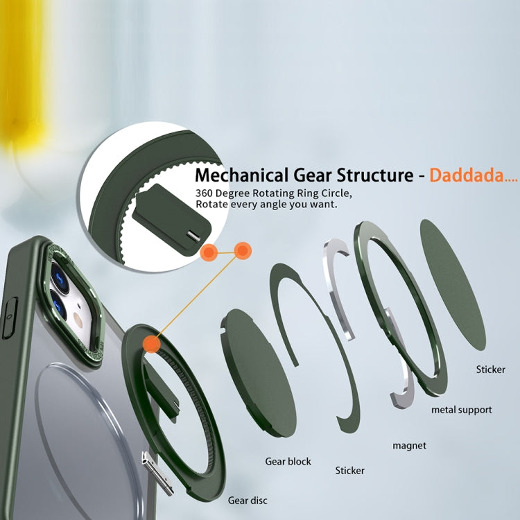 For iPhone 12 360-degree Rotating MagSafe Magnetic Holder Phone Case(Green)