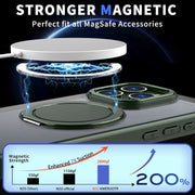 For iPhone 12 Pro Max 360-degree Rotating MagSafe Magnetic Holder Phone Case(Green)