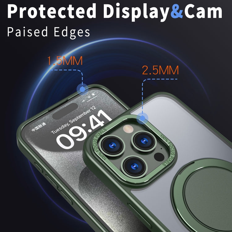For iPhone 12 Pro Max 360-degree Rotating MagSafe Magnetic Holder Phone Case(Green)