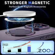 For iPhone 13 Pro Max 360-degree Rotating MagSafe Magnetic Holder Phone Case(Purple)