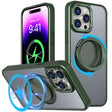 For iPhone 14 Pro 360-degree Rotating MagSafe Magnetic Holder Phone Case(Green) - iPhone 14 Pro Cases by PMC TechLife | Online Shopping South Africa | PMC TechLife