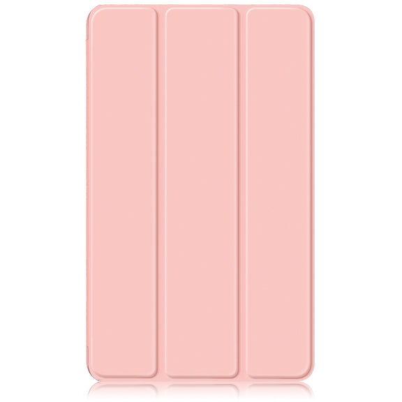For Samsung Galaxy Tab A9 Acrylic 3-folding Solid Color Smart Leather Tablet Case(Pink)
