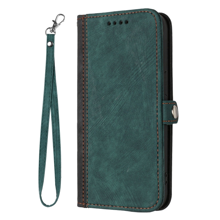For Google Pixel 9 Pro Side Buckle Double Fold Hand Strap Leather Phone Case(Dark Green)