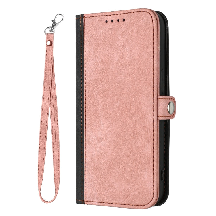 For Google Pixel 9 Pro Side Buckle Double Fold Hand Strap Leather Phone Case(Pink)