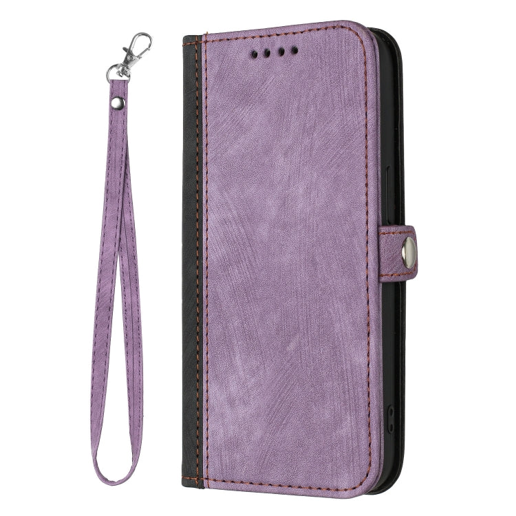For Google Pixel 9 Side Buckle Double Fold Hand Strap Leather Phone Case(Purple)