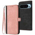 For Google Pixel 9 Side Buckle Double Fold Hand Strap Leather Phone Case(Pink) - Google Cases by PMC TechLife | Online Shopping South Africa | PMC TechLife | Buy Now Pay Later Mobicred