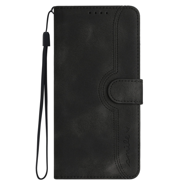 For Google Pixel 9 Pro Heart Pattern Skin Feel Leather Phone Case(Black)