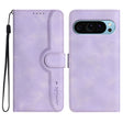 For Google Pixel 9 Heart Pattern Skin Feel Leather Phone Case(Purple) - Google Cases by PMC TechLife | Online Shopping South Africa | PMC TechLife | Buy Now Pay Later Mobicred