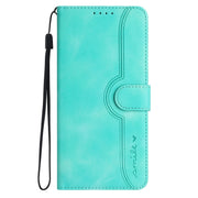 For Google Pixel 9 Heart Pattern Skin Feel Leather Phone Case(Light Blue)