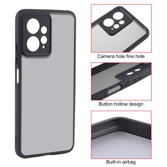 For Xiaomi Redmi Note 12 Pro Fine Pore Matte Black TPU + PC Phone Case