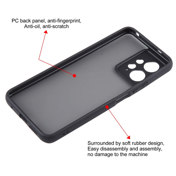 For Xiaomi Redmi Note 12 Pro Fine Pore Matte Black TPU + PC Phone Case