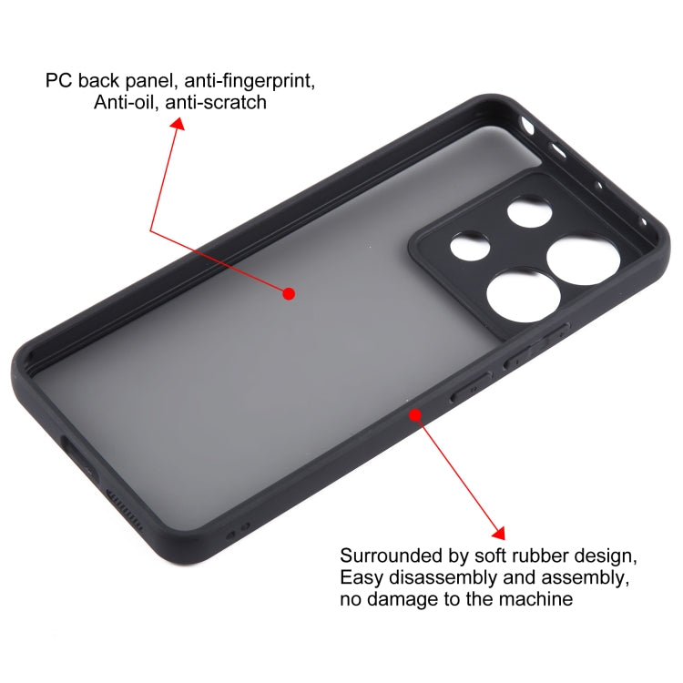 For Xiaomi Redmi Note 13 Pro Fine Pore Matte Black TPU + PC Phone Case