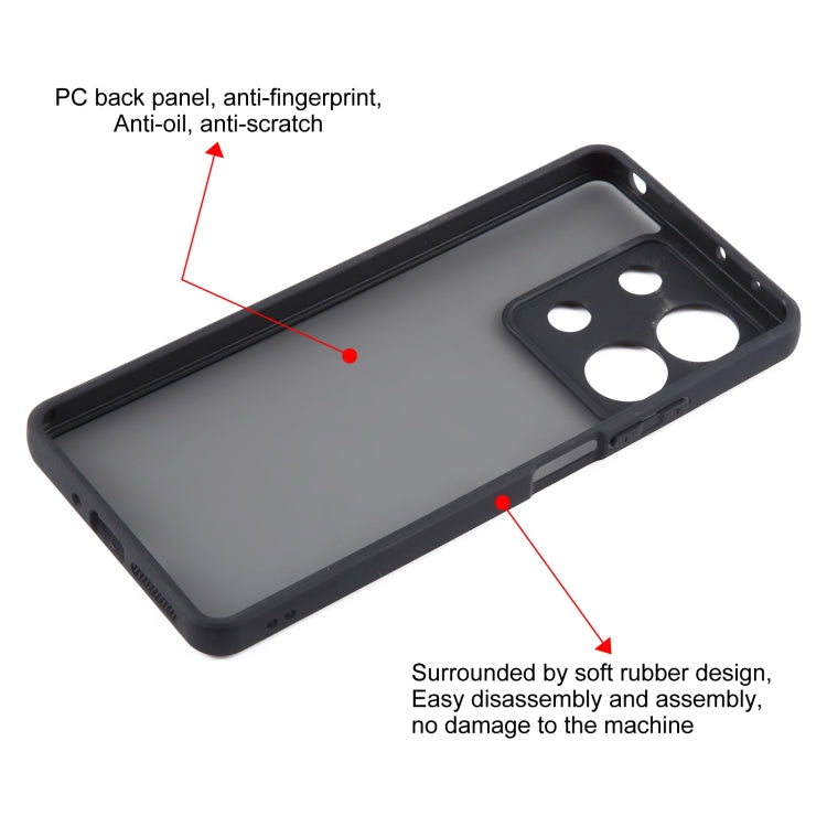 For Xiaomi Redmi Note 13 Fine Pore Matte Black TPU + PC Phone Case