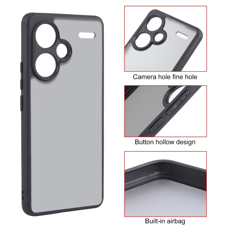 For Xiaomi Redmi Note 13 Pro+ Fine Pore Matte Black TPU + PC Phone Case