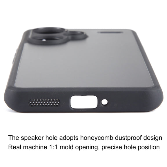 For Xiaomi Redmi Note 13 Pro+ Fine Pore Matte Black TPU + PC Phone Case