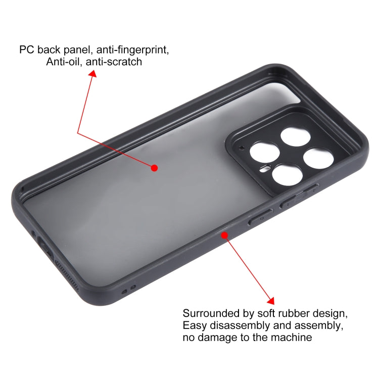 For Xiaomi 14 Fine Pore Matte Black TPU + PC Phone Case