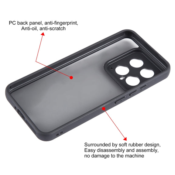 For Xiaomi 14 Fine Pore Matte Black TPU + PC Phone Case