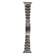 For Apple Watch SE 44mm Three-Bead Stainless Steel Watch Band(Gun Color)