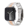 For Apple Watch SE 44mm Three-Bead Stainless Steel Watch Band(Silver Rose Gold) - free shipping - PMC TechLife - Order now!