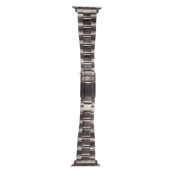 For Apple Watch Series 2 42mm Three-Bead Stainless Steel Watch Band(Gun Color)