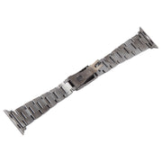 For Apple Watch Series 2 42mm Three-Bead Stainless Steel Watch Band(Gun Color)
