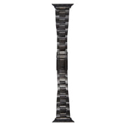 For Apple Watch 38mm Three-Bead Stainless Steel Watch Band(Black)