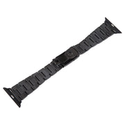 For Apple Watch 38mm Three-Bead Stainless Steel Watch Band(Black)