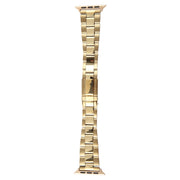 For Apple Watch 38mm Three-Bead Stainless Steel Watch Band(Gold)
