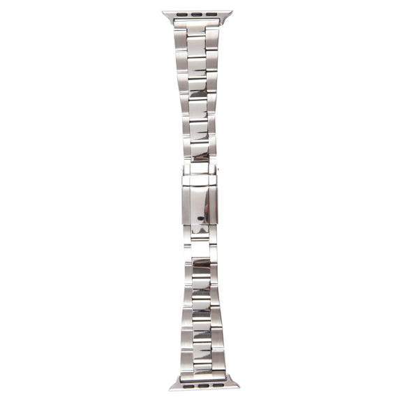 For Apple Watch 38mm Three-Bead Stainless Steel Watch Band(Silver)