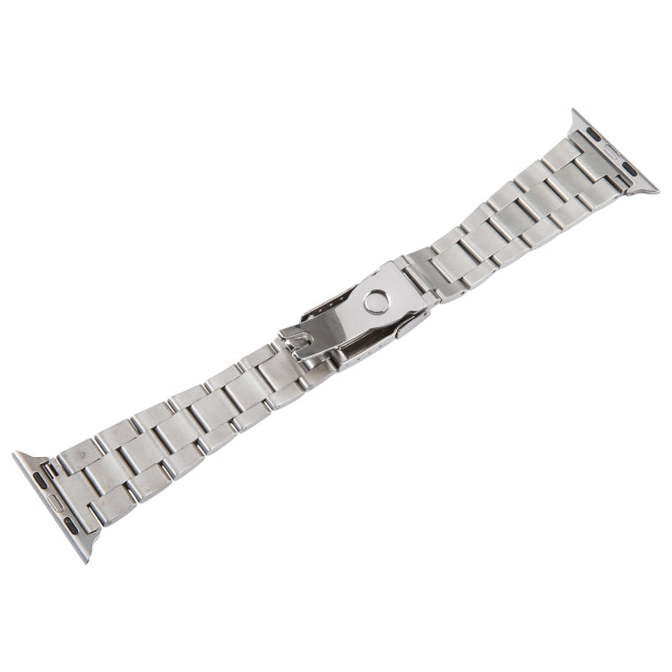 For Apple Watch 38mm Three-Bead Stainless Steel Watch Band(Silver)