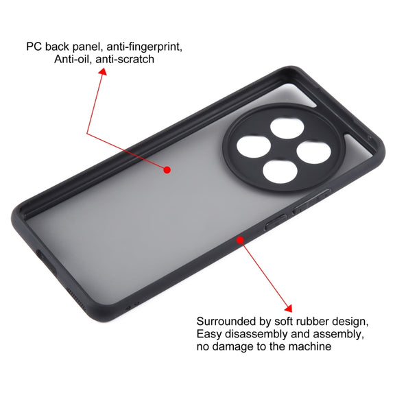 For OPPO A2 Pro Fine Pore Matte Black TPU + PC Phone Case
