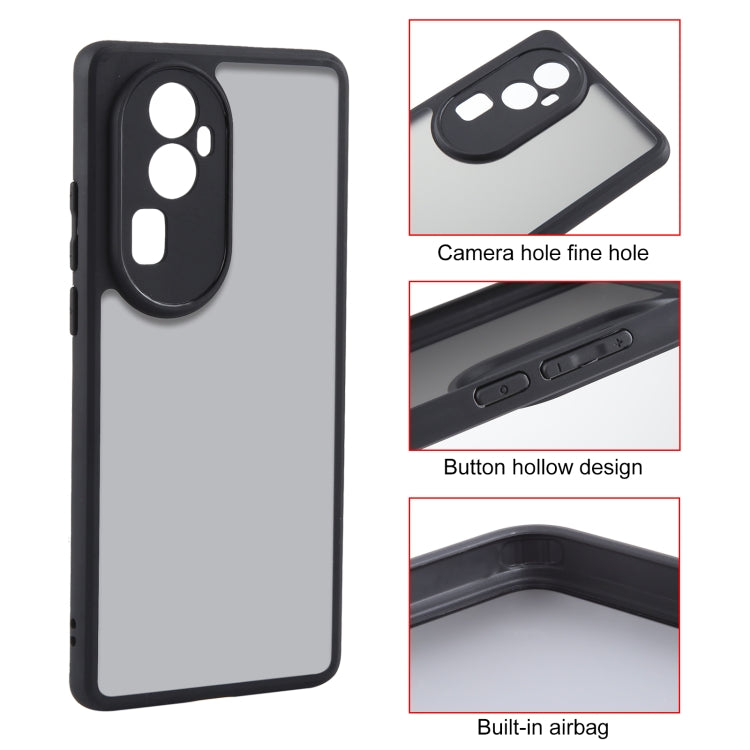 For OPPO Reno10 Pro+ Fine Pore Matte Black TPU + PC Phone Case